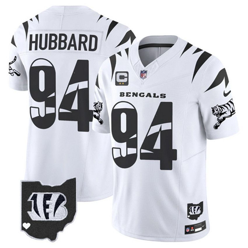 Men's White Cincinnati Bengals #94 Sam Hubbard F.U.S.E. With 2-Star C Patch Special Vapor Untouchable Limited Stitched Football Jersey